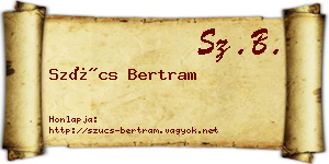 Szűcs Bertram névjegykártya