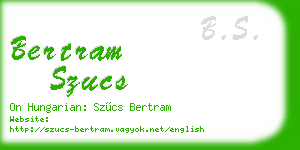 bertram szucs business card